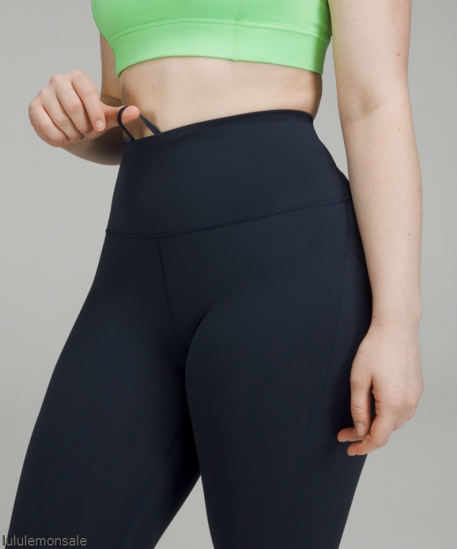 Lululemon Damen DELULU062 | True Navy Wunder Zug Hohe Strumpfhose Mit Taschen 25